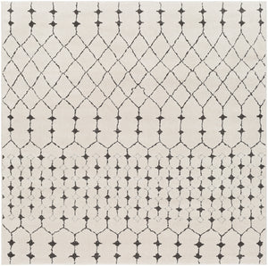 Bahar BHR-2312 Global Polypropylene, Polyester Rug BHR2312-53SQ Charcoal, Beige, Medium Gray 60% Polypropylene, 40% Polyester 5'3" Square