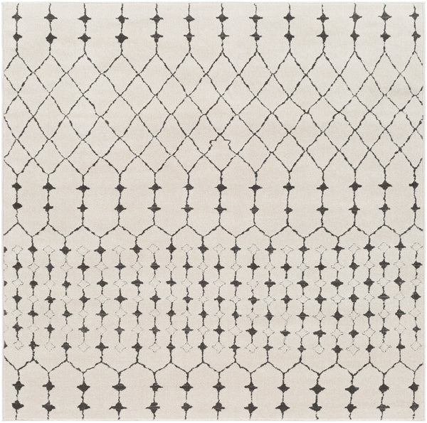 Bahar BHR-2312 Global Polypropylene, Polyester Rug BHR2312-53SQ Charcoal, Beige, Medium Gray 60% Polypropylene, 40% Polyester 5'3" Square