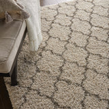 Nourison Amore AMOR2 Shag Machine Made Power-loomed Indoor only Area Rug Cream 6'7" x 9'6" 99446320162