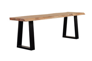 Porter Designs Manzanita Live Edge Solid Acacia Wood Natural Dining Bench Natural 07-196-13-BN58T-KIT