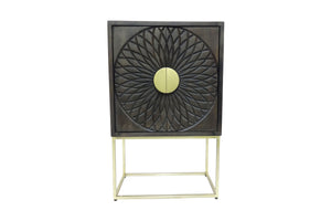 Porter Designs Cyra Solid Handcarved Wood Transitional Cabinet Gray 05-125-31-2580