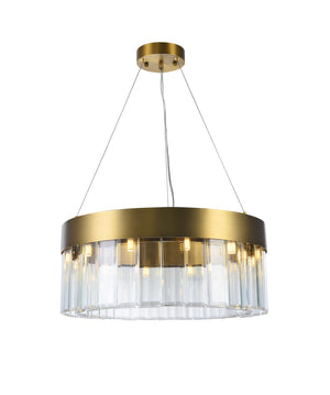 Bethel gold Chandelier in Metal & Crystal