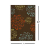 Noble House Henley Indoor/ Outdoor Floral 5 x 8 Area Rug, Brown and Blue