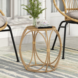 Noble House Juan Outdoor Wicker Side Table, Light Brown