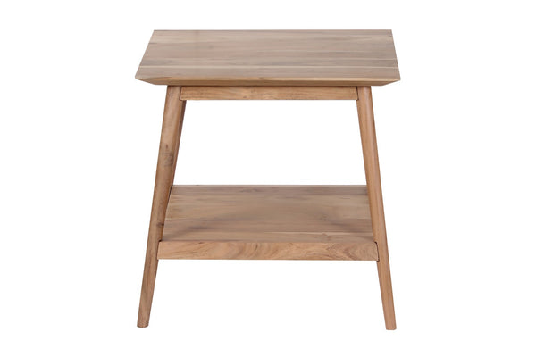 Porter Designs Portola Solid Acacia Wood Transitional End Table Natural 05-108-07-5034