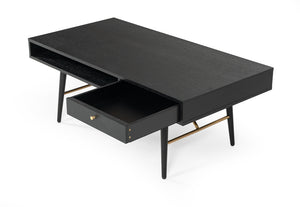 VIG Furniture Modrest Billy Modern Black Oak & Gold Coffee Table VGDWJ5705