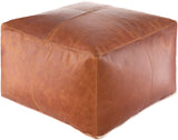 Barrington BIPF-001 Rustic Leather, Polybeads, Cotton Pouf BIPF001-222213 Beige, Burnt Orange 100% Leather, 100% Polybeads, 100% Cotton 13"H x 22"W x 22"D