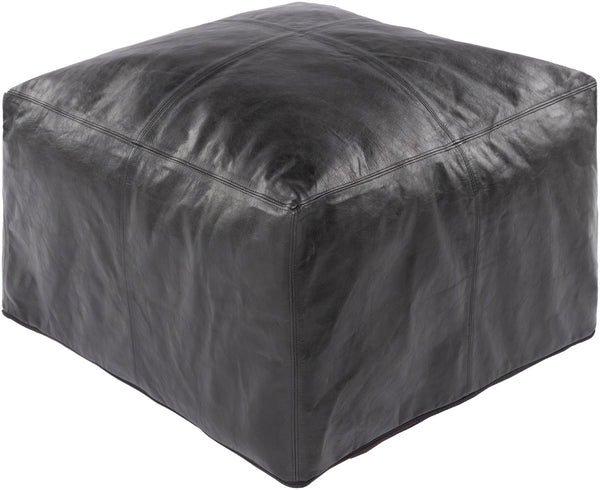 Barrington BIPF-002 Rustic Leather, Polybeads, Cotton Pouf BIPF002-222213 Black 100% Leather, 100% Polybeads, 100% Cotton 13"H x 22"W x 22"D