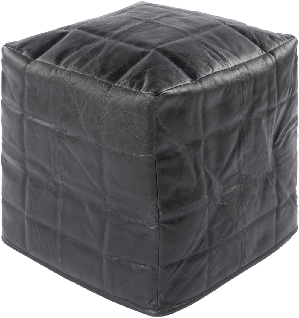 Barrington BIPF-003 Rustic Leather, Polybeads, Cotton Pouf BIPF003-181818 Black 100% Leather, 100% Polybeads, 100% Cotton 18"H x 18"W x 18"D