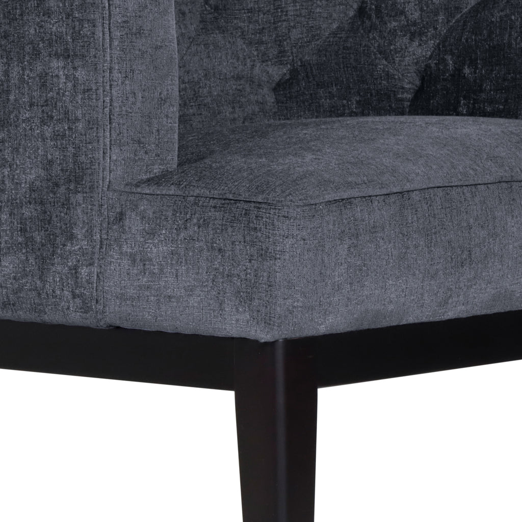 Clough Contemporary Fabric Tufted Accent Chairs, Charcoal and Dark Brown Noble House