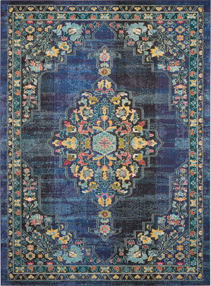 Nourison Passionate PST01 Bohemian Machine Made Power-loomed Indoor Area Rug Navy 8'9" x 11'9" 99446454485