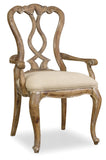 Chatelet Traditional-Formal Splatback Arm Chair In Rubberwood Solids And Fabric - Set of 2