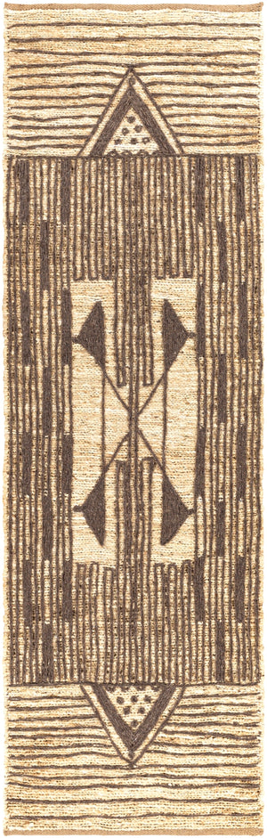 Brookwood BKD-2300 Global Jute, Wool Rug BKD2300-268 Butter, Dark Brown 85% Jute, 15% Wool 2'6" x 8'