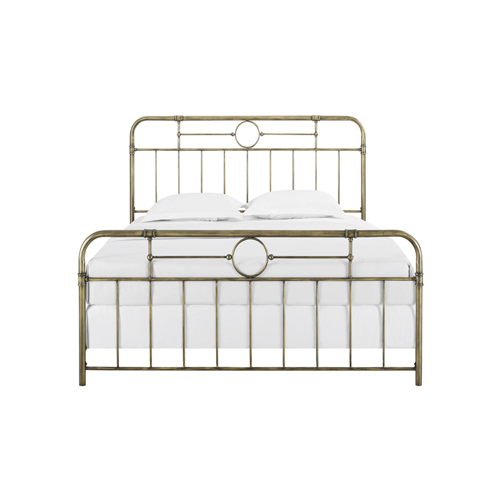 Walker Edison King Size Bronze Metal Pipe Bed BKMPBR