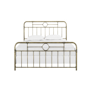 Walker Edison King Size Bronze Metal Pipe Bed BKMPBR