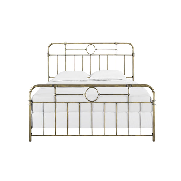 Walker Edison King Size Bronze Metal Pipe Bed BKMPBR