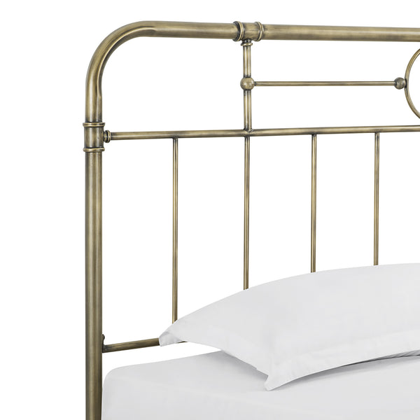 Walker Edison King Size Bronze Metal Pipe Bed BKMPBR