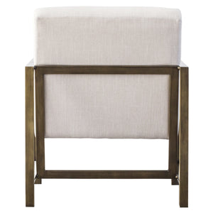 Francis Elegant Fabric Arm Chair with Brushed Gold Frame - Modern Minimalist Design for Any Space