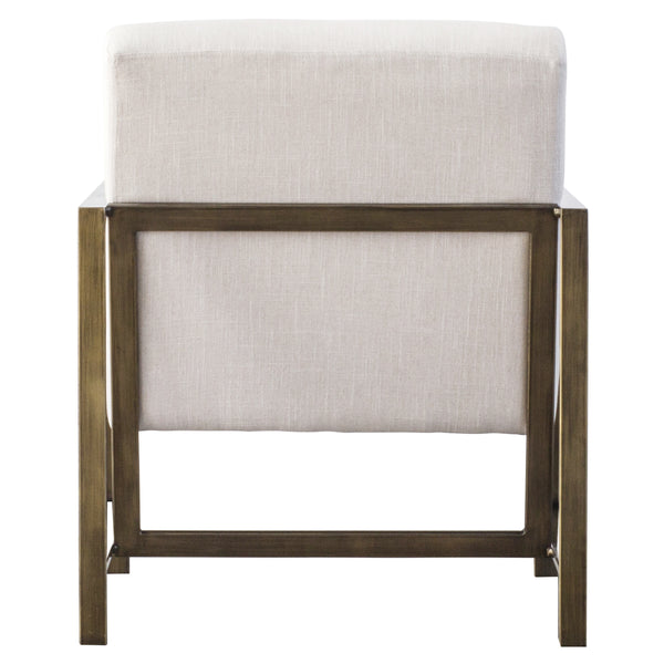 Francis Elegant Fabric Arm Chair with Brushed Gold Frame - Modern Minimalist Design for Any Space