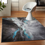 Nourison Le Reve LER06 Artistic Machine Made Tufted Indoor only Area Rug Charcoal/Multicolor 5'3" x 7'3" 99446494719