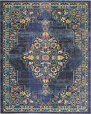Nourison Passionate PST01 Bohemian Machine Made Power-loomed Indoor Area Rug Navy 7'10" x 10' 99446454447