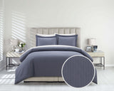 Laurel Navy Queen 3pc Duvet Set