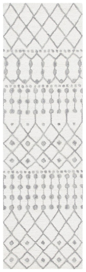 Blossom Aspen 115 Bohemian Hand Tufted 100% Wool Pile Rug Ivory / Grey