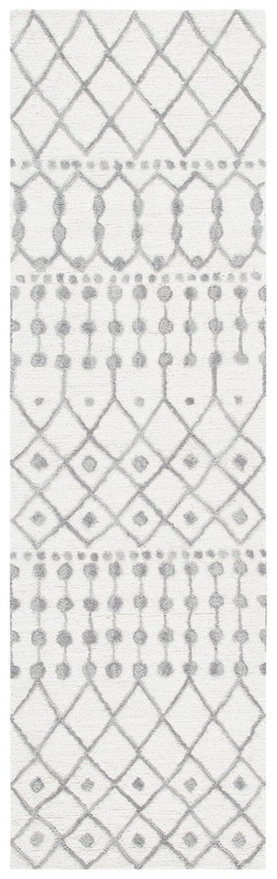 Aspen Blossom 115 Hand Tufted 100% Wool Pile Bohemian Rug Ivory / Grey 100% Wool Pile BLM115A-9