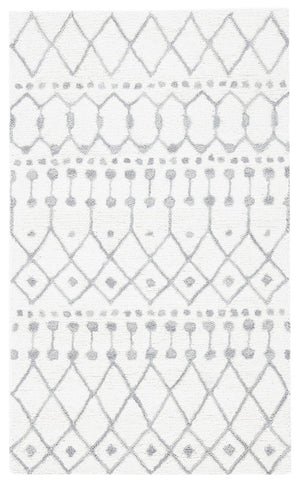 Aspen Blossom 115 Hand Tufted 100% Wool Pile Bohemian Rug Ivory / Grey 100% Wool Pile BLM115A-9