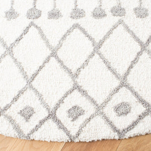 Aspen Blossom 115 Hand Tufted 100% Wool Pile Bohemian Rug Ivory / Grey 100% Wool Pile BLM115A-9