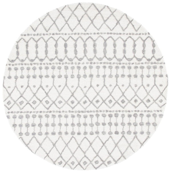 Aspen Blossom 115 Hand Tufted 100% Wool Pile Bohemian Rug Ivory / Grey 100% Wool Pile BLM115A-9