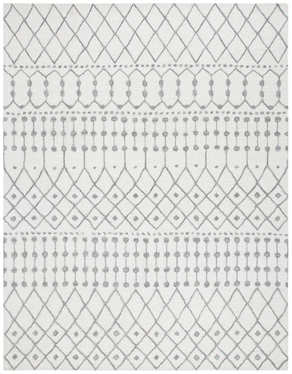 Blossom Aspen 115 Bohemian Hand Tufted 100% Wool Pile Rug Ivory / Grey