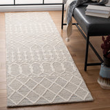 Blossom Aspen 115 Bohemian Hand Tufted 100% Wool Pile Rug Silver / Ivory