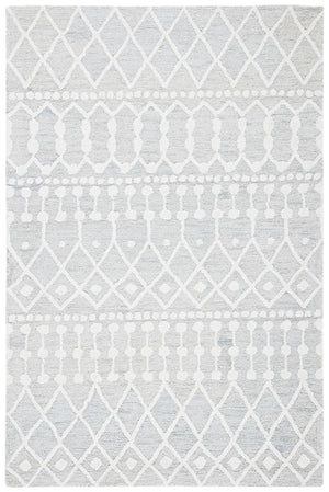 Blossom Aspen 115 Bohemian Hand Tufted 100% Wool Pile Rug Silver / Ivory