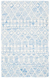 Blossom Aspen 115 Bohemian Hand Tufted 100% Wool Pile Rug Blue / Ivory