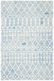 Blossom Aspen 115 Bohemian Hand Tufted 100% Wool Pile Rug Blue / Ivory