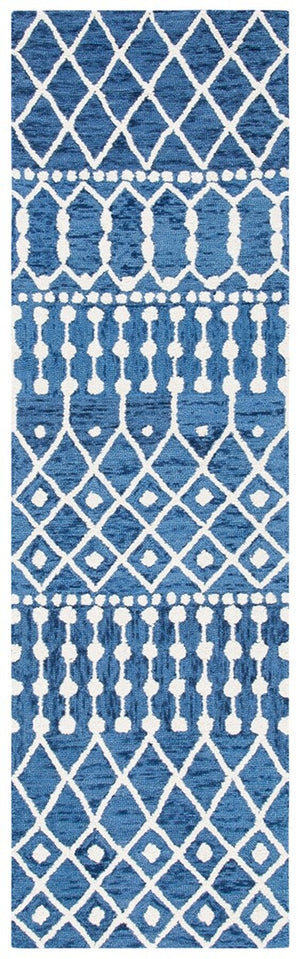 Aspen Blossom 115 Hand Tufted 100% Wool Pile Bohemian Rug Navy / Ivory 100% Wool Pile BLM115N-9