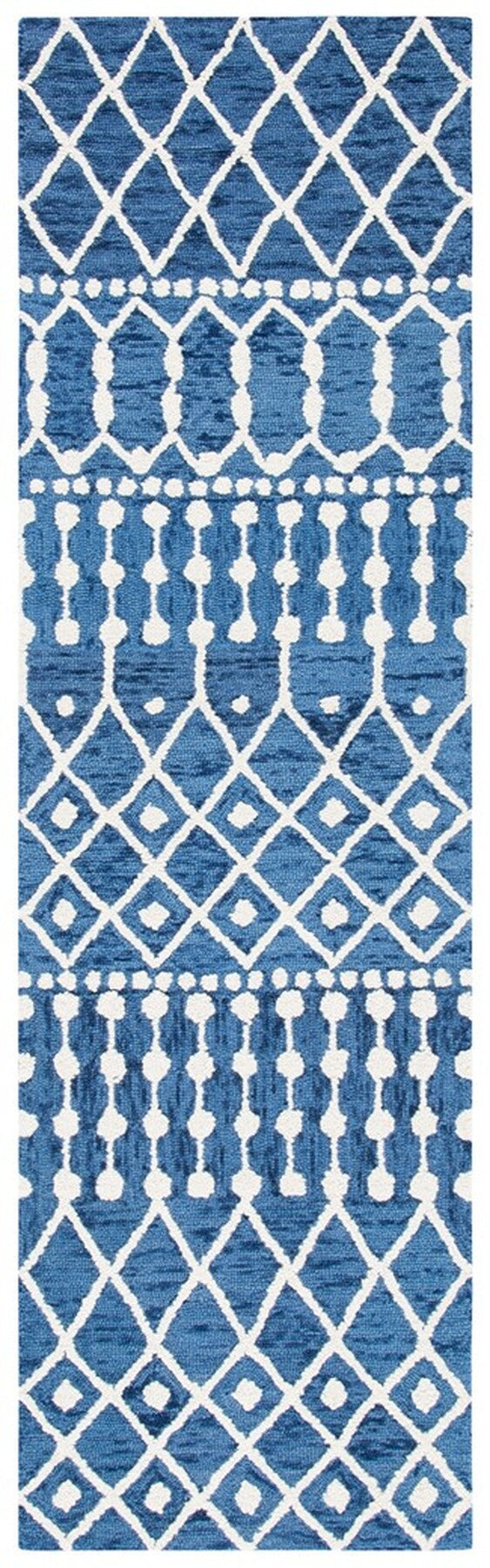 Aspen Blossom 115 Hand Tufted 100% Wool Pile Bohemian Rug Navy / Ivory 100% Wool Pile BLM115N-9
