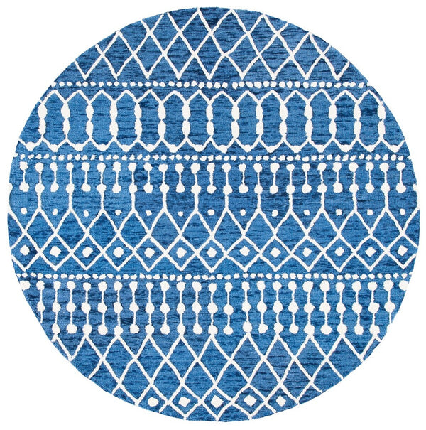 Aspen Blossom 115 Hand Tufted 100% Wool Pile Bohemian Rug Navy / Ivory 100% Wool Pile BLM115N-9