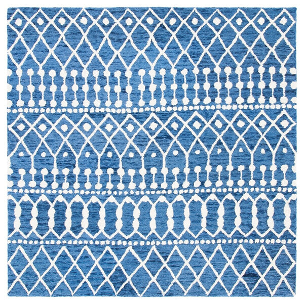 Aspen Blossom 115 Hand Tufted 100% Wool Pile Bohemian Rug Navy / Ivory 100% Wool Pile BLM115N-9