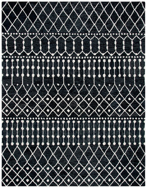 Blossom Aspen 115 Bohemian Hand Tufted 100% Wool Pile Rug Black / Ivory