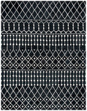 Blossom Aspen 115 Bohemian Hand Tufted 100% Wool Pile Rug Black / Ivory