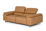 VIG Furniture Estro Salotti Blossom Modern Cognac Leather Dual Reclining Sofa VGNTBLOSSOM-S