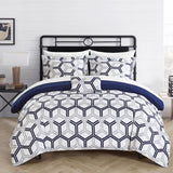 Marcia Navy Full/Queen 4pc Comforter Set