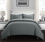 Jazmine Grey Queen 3pc Comforter Set