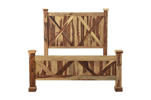 Porter Designs Crossroads Solid Sheesham Wood Queen Natural Bed Natural 04-196-14-C001-KIT