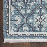 Nourison Lennox LEN02 Transitional Machine Made Power-loomed Indoor only Area Rug Blue/Grey 9' x 12' 99446888228