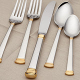 Eternal Gold™ 5-Piece Place Setting - Elegant 18/10 Stainless Steel with 24-Karat Gold Accents