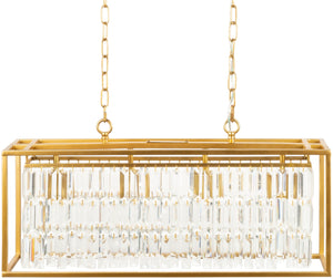 Berino BNO-001 Modern Crystal, Metal Ceiling Light BNO-001  Crystal, Metal 15"H x 30"W x 8"D