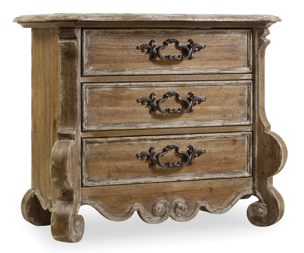 Hooker Furniture Chatelet Traditional-Formal Nightstand in Poplar Solids with Pecan Veneers 5300-90016